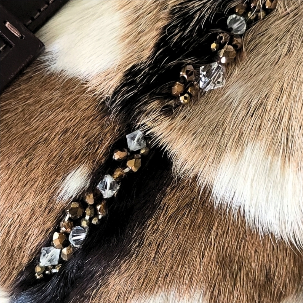 Fendi Baguette Pony-Hair Cow Print Beaded - image 4